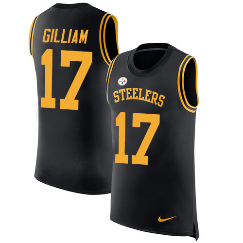 Nike Steelers #17 Joe Gilliam Black Team Color Men's Stitched NFL Limited Rush Tank Top Jersey - Click Image to Close